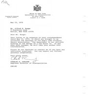 Correspondence regarding Route 73 design.