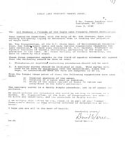 ELPOA correspondence regarding Eagle Lake pollution and a possible sanitary survey.