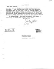 Correspondence regarding inability to attend annual meeting.