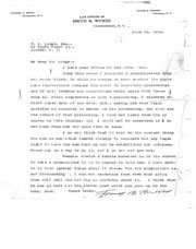 Correspondence regarding dam lawsuit and questions of Peter Flint's legal strategy.