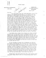 Correspondence regarding Conservation Commision fish survey and personal travels. 
