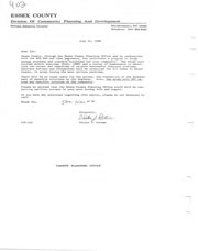 Correspondence from the Essex County Community Planning and Development regarding sewage problems and solutions.