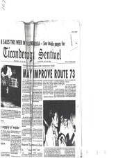 Ticonderoga Sentinel article concerning the reconstruction of Route 73.