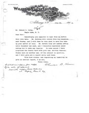 Correspondence regarding report (?) and request for copy of memo. 