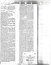 Newspaper interview from the Ticonderoga Sentinel with Luthy recounting 50 years summering at Eagle Lake. 