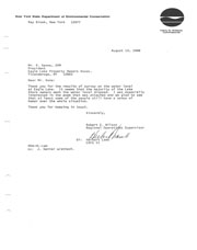 Correspondence regarding Eagle Lake water level survey.