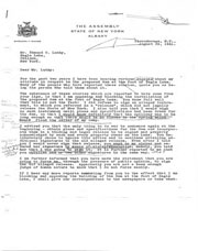 Correspondence regarding proposed dam.