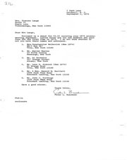 Correspondence regarding ELPOA picnic expense check and new member names and addresses.