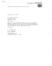 Correspondence from the NYS Department of Transportation regarding availibility on lake and proposed zoning.