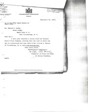 Correspondence regarding letter from Farmers Loan and Trust and land ownership of dam.