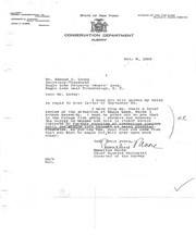 Correspondence from Conservation Department regarding stocking recommendations.