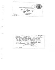 Handwritten postcard regarding litigation notice date.