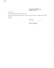 Correspondence regarding Route 74 Association and dues.