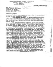 Correspondence regarding Eagle Lake water and white fish stocking.