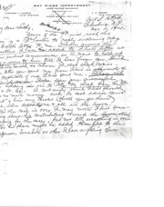 Handwritten correspondence regarding Flint communications and litigation payments.